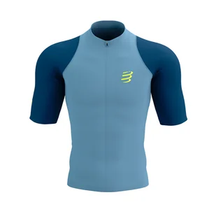 COMPRESSPORT Koszulka do biegania TRAIL RACING POSTURAL SS TOP denim/poseidon - Koszulki sportowe męskie - miniaturka - grafika 1