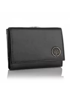 Portfele - Betlewski, portfel damski mały z ochroną RFID, skórzany, czarny - miniaturka - grafika 1
