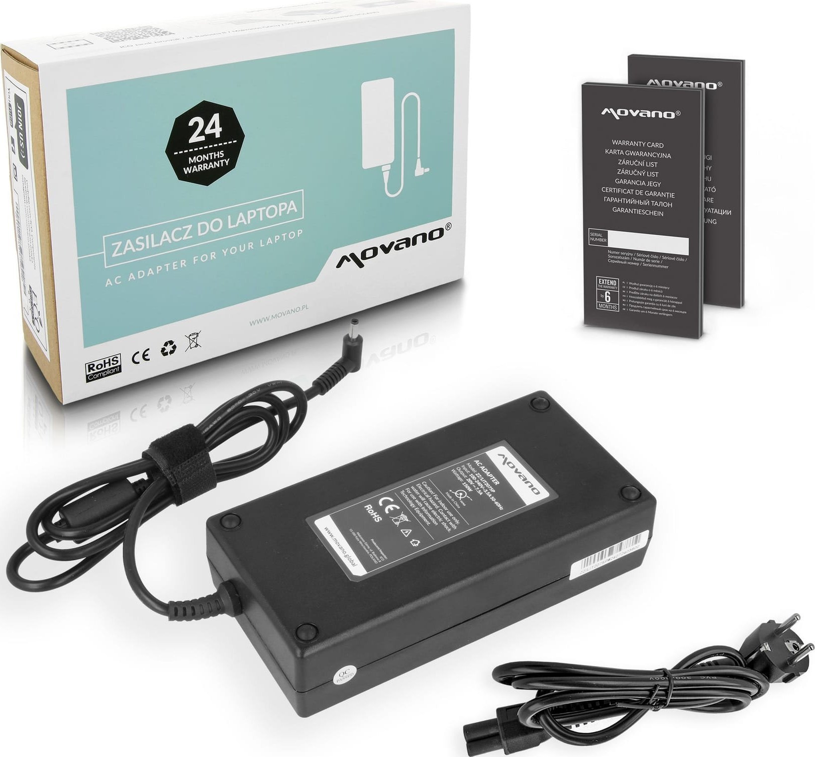 Zasilacz Movano 20v 7.5a 4.5x3.0 150W do MSI
