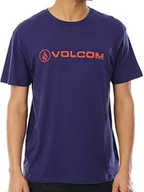 Koszulki męskie - Volcom męski T-shirt Linoeuro Basic T-shirt męski fioletowy fioletowy Blue Plum S - miniaturka - grafika 1