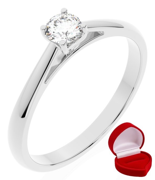 ZŁOTY PIERŚCIONEK ZARĘCZYNOWY 585 14k BRYLANT LAB 0,24 ct BIAŁE ZŁOTO R28