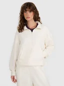 Bluzy damskie - 4F Bluza dresowa nierozpinana bez kaptura damska - beżowa XL - miniaturka - grafika 1