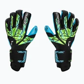 Piłka nożna - Rękawice bramkarskie Reusch Attrakt Aqua Evolution black/fluo lime/aqua - miniaturka - grafika 1