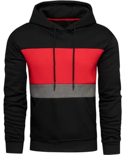 Bluza męska czarna z kapturem Recea - Bluzy męskie - miniaturka - grafika 1