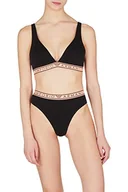 Majtki damskie - Emporio Armani Damskie stringi z logo ikony, Czarny, XL - miniaturka - grafika 1