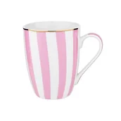 Kubki - Kubek Stripes Pink 340 ml różowo-biały - miniaturka - grafika 1