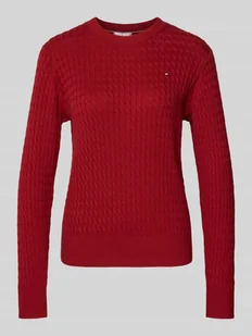 Sweter z dzianiny o kroju regular fit z czystej bawełny - Swetry damskie - miniaturka - grafika 1
