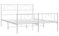 Łóżka - Białe metalowe łóżko małżeńskie 160x200 cm Mirror - miniaturka - grafika 1