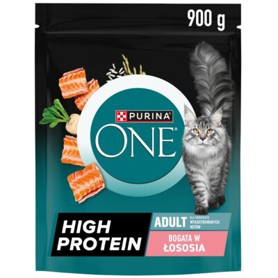 Karma dla kota PURINA ONE High Protein Łosoś 900 g