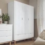 Szafy i szafki dla dzieci - Szafa Miloo 3 drzwiowa biała ryflowana - miniaturka - grafika 1