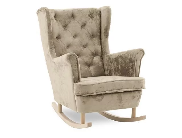 Bujany fotel uszak, glamour, Arula, 81x113x106 cm, cappuccino