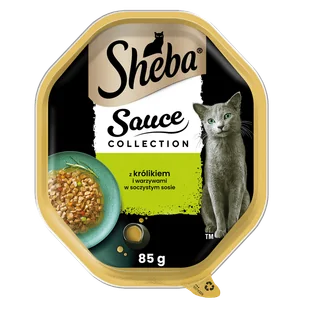 SHEBA Sauce Collection tacka 22x85 g – mokra karma pełnoporcjowa dla dorosłych kotów, kawałki z królikiem i warzywami, w sosie - Mokra karma dla kotów SHEBA Sauce Collection tacka 22x85 g – mokra karma pełnoporcjowa dla dorosłych kotów, kawałki z królikiem i warzywami, w sosie - Mokra karma dla kotów - miniaturka - grafika 1
