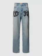 Spodnie męskie - Jeansy o kroju baggy fit z obszyciem ozdobnymi kamieniami - miniaturka - grafika 1