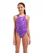 Stroje kąpielowe - Strój Kąpielowy Dziewczęcy Jednoczęściowy Sportowy Basen Arena Escape 140 - miniaturka - grafika 1