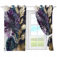 Zasłony - ZASŁONY GOTOWE NA PRZELOTKACH KRÓTKIE 140x160 ZASŁONA PRZELOTKI KWIATY 177 - miniaturka - grafika 1