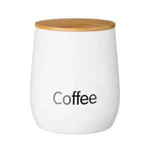 Pojemnik okrągły MONACO COFFEE biały - Pojemniki kuchenne - miniaturka - grafika 1