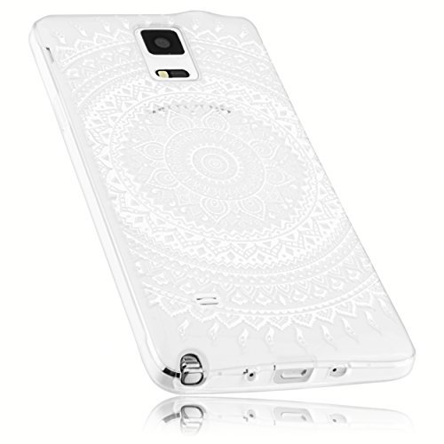mumbi etui kompatybilne z Samsung Galaxy Note 4 etui na telefon komórkowy z motywem mandali, białe, przezroczyste