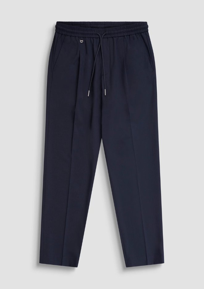 pantalone misto wiskoza męskie niebieski marine