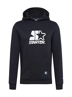 Swetry męskie - Starter męska bluza z kapturem z klasycznym logo, męski sweter z logo z przodu i napisem od Starter, rozmiary S-XXL, dostępny w wielu kolorach, czarny, M - grafika 1