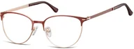 Okulary korekcyjne, oprawki, szkła - Sunoptic Okulary oprawki korekcyjne kocie oczy zerówki 914F złoto-czerwone - miniaturka - grafika 1