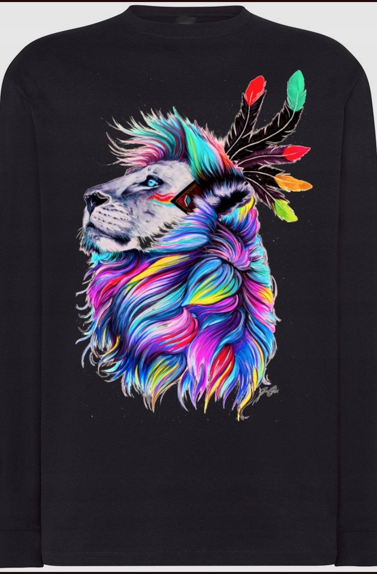 Lew Kolorowy Męski Modny Longsleeve Rozm.M