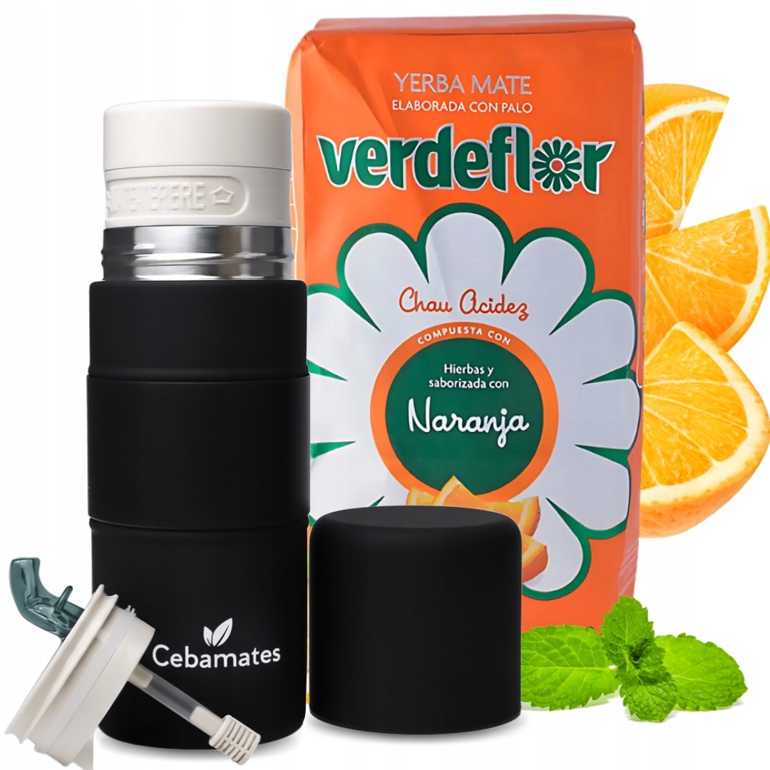 Zestaw Yerba Mate Yerbomos 3w1 500ml + Pomarańczowa Naranja Verdeflor 500g