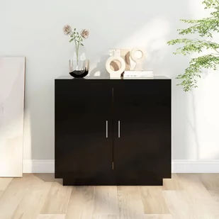 Lumarko Szafka, czarna, 80x40x75 cm, materiał drewnopochodny - Szafki do salonu - miniaturka - grafika 8