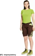 Spodnie sportowe damskie - CERVA YOWIE SHORTS - spodenki krótkie damskie - brązowy/zielony 48 - miniaturka - grafika 1