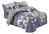 Pościel - Pościel Satyna Bawełniana w Kwiaty Dwustronna nr A1141 200x220NP 3 części - miniaturka - grafika 1
