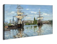 Obrazy i zdjęcia na płótnie - Ships Riding on the Seine at Rouen, Claude Monet - obraz na płótnie Wymiar do wyboru: 30x20 cm - miniaturka - grafika 1