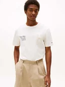 Koszulki męskie - t-shirt uomo tommy hilfiger mw0mw39364 varsity z00 ivory petal - miniaturka - grafika 1