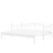 Łóżka - Beliani Łóżko wysuwane metalowe 80 x 200 cm białe TULLE - miniaturka - grafika 1