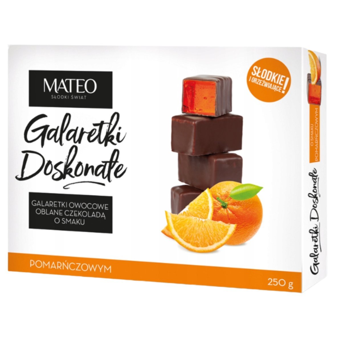 Mateo Galaretki Owocowe Oblane Czekoladą O Smaku Pomarańczowym Słodkie 250G