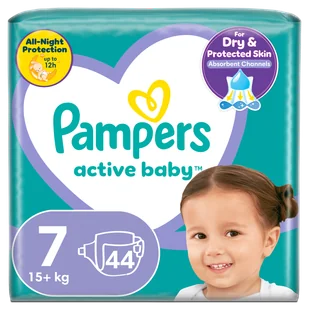 Pampers Active Baby pieluchy rozmiar 7 powyżej 15 kg 44 sztuki - Pieluchy - miniaturka - grafika 1