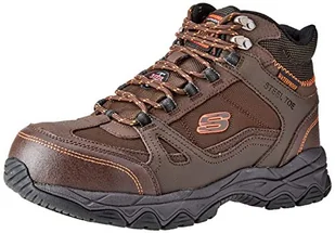 Skechers Botki męskie Ledom, Skóra brązowa, 44 EU - Botki damskie - miniaturka - grafika 1
