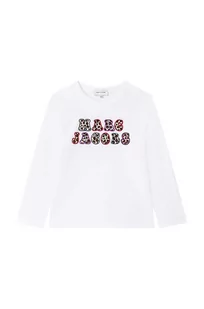 Marc Jacobs longsleeve bawełniany dziecięcy kolor biały - Bluzki dla dziewczynek - miniaturka - grafika 1