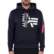 Bluzy męskie - ALPHA INDUSTRIES Męska bluza z kapturem z półlogo z pianki sportowej, Rep.blue, S - miniaturka - grafika 1