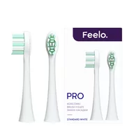 Końcówki do szczoteczek elektrycznych - Feelo PRO White Standard Końcówki do szczoteczki sonicznej Feelo PRO białe 2 sztuki - miniaturka - grafika 1