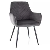 Krzesła - Krzesło Fig Velvet Czarny / Szary Bluvel 14 - miniaturka - grafika 1
