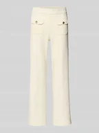 Spodnie damskie - Spodnie materiałowe o rozkloszowanym i skróconym kroju - miniaturka - grafika 1