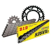 Części motocyklowe - Zestaw łańcuchów DID stal 525VX3 / 102 nitowy zamek do Ducati ST4 S 996 ccm rok prod. 2001-2005 - miniaturka - grafika 1