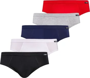 Teyli Pięciopak slipów męskich Toni 3XL Czarny-biały-niebieski-szary-czerwony - Majtki męskie - miniaturka - grafika 1