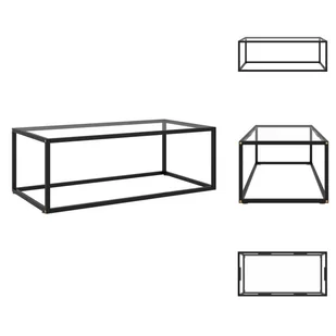 vidaXL Stolik kawowy czarny z hartowanego szkła 100x50x35 cm - Stoliki kawowe - Ławy i stoliki kawowe - miniaturka - grafika 1