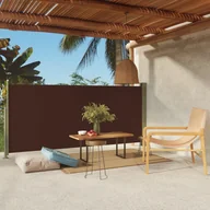 Pawilony ogrodowe - vidaXL Wysuwana markiza boczna na taras, 140 x 300 cm, brązowa vidaXL - miniaturka - grafika 1