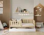 Łóżka dla dzieci i młodzieży - Łóżko dziecięce MARK z szufladą - 80x160 - DREWNO - Sosna - miniaturka - grafika 1