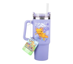 Paladone Insulated Travel Cup Minecraft Axolotl Ze słomką 900ml - Gadżety dla graczy - miniaturka - grafika 1