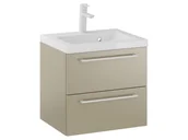 Szafki łazienkowe - Szafka Wisząca Z Umywalką RON 50 cm - Cappuccino Mat - Uchwyty Białe Matowe - miniaturka - grafika 1