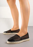 Espadryle damskie - Czarne Siateczkowe Espadryle na Podeszwie z Plecionki Follmiriela - miniaturka - grafika 1