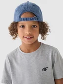 Koszulki dla chłopców - 4F T-shirt gładki chłopięcy - szary 146 (10-11 lat) - miniaturka - grafika 1