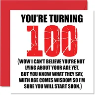 Kartki okolicznościowe i zaproszenia - Śmieszne kartki na 100-te urodziny dla mężczyzn i kobiet - zacznij leżeć - zabawna kartka urodzinowa dla dziadka babci babci taty mamy, 145 mm x 145 mm niegrzeczny żart humor kartki okolicznościowe - miniaturka - grafika 1